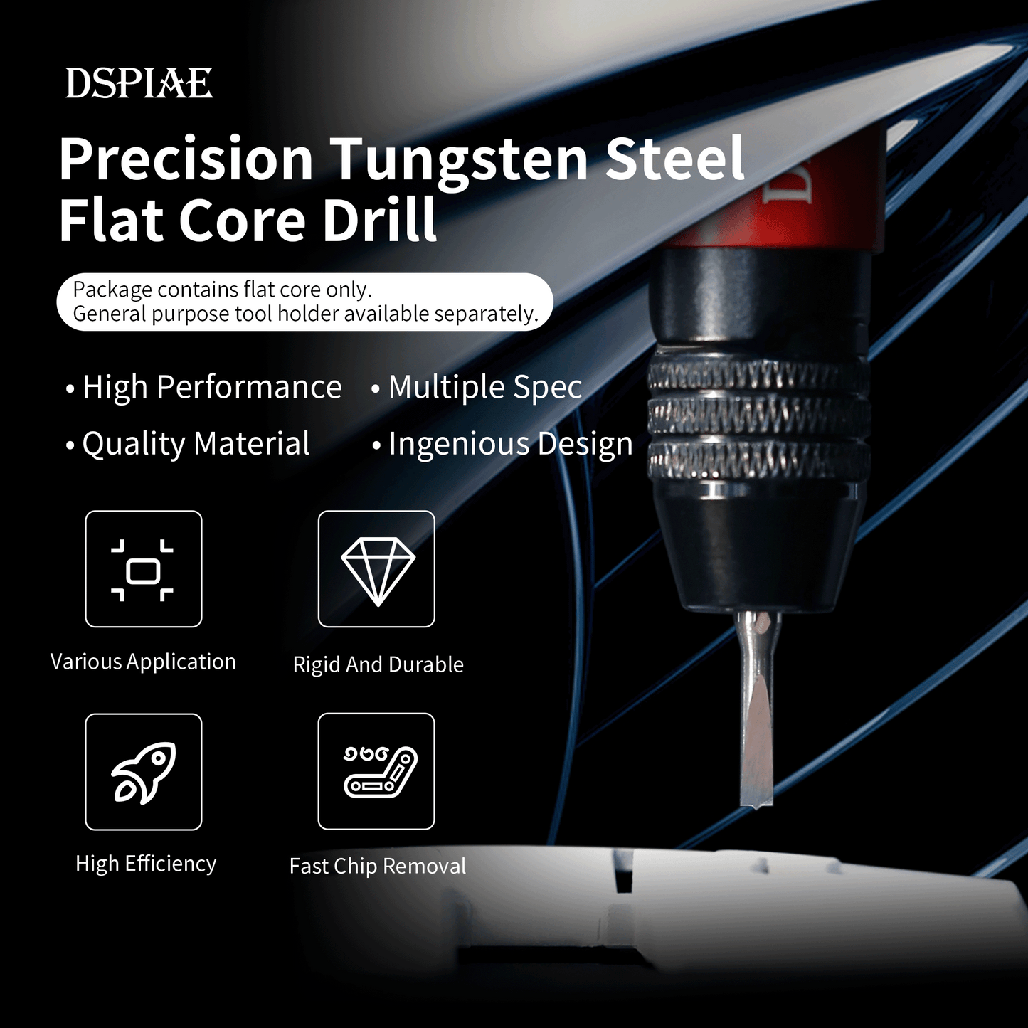 DSPIAE FB Precision Tungsten Carbide Flat Center Drill