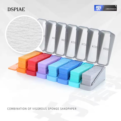 DSPIAE XSS-S01 Power Sponge Sandpaper Set (3mm & 10mm) with Storage Case for Gundam Model Grinding
