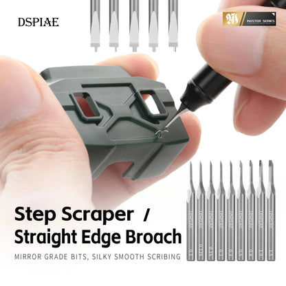 DSPIAE ZPB Straight Edge Broach Push Knife & GS Step Scraper Model Tool GK Modification Engraving Knife