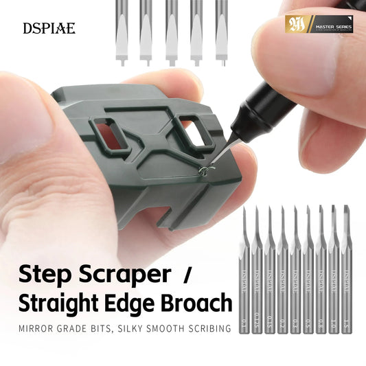 DSPIAE ZPB Straight Edge Broach Push Knife & GS Step Scraper Model Tool GK Modification Engraving Knife